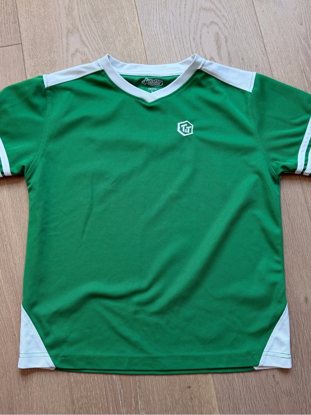 Avanti Kids Green and White Athletic Jersey Top
